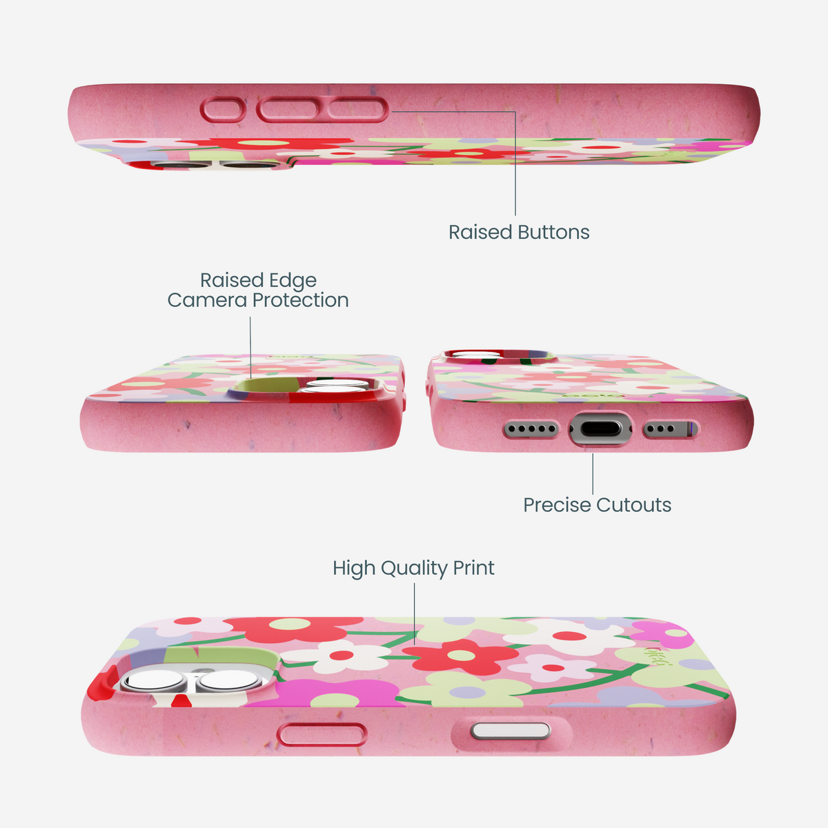 Bubblegum Pink Poppy Flora iPhone 17 Case