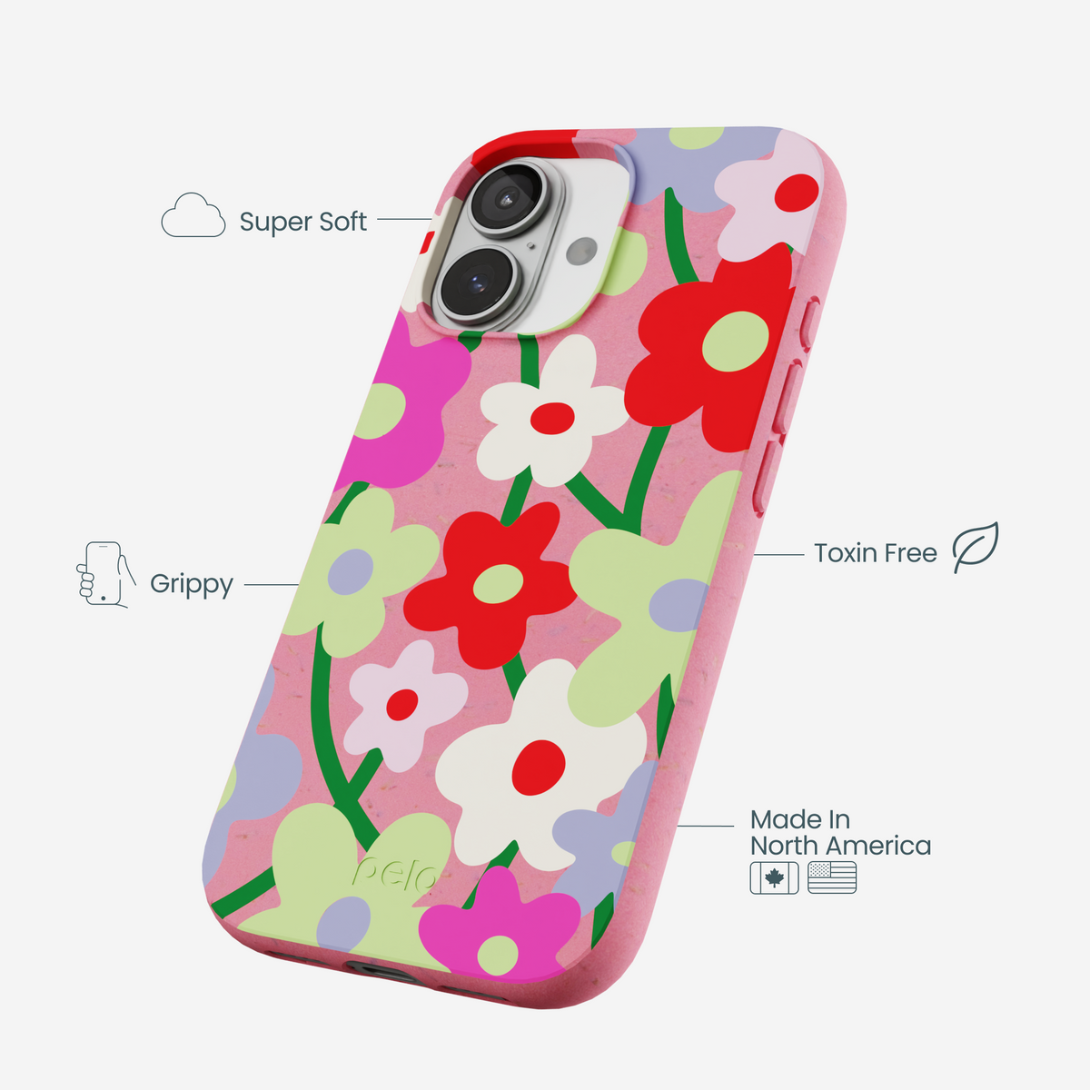 Bubblegum Pink Poppy Flora iPhone 17 Case