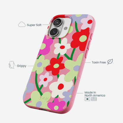 Bubblegum Pink Poppy Flora iPhone 17 Case