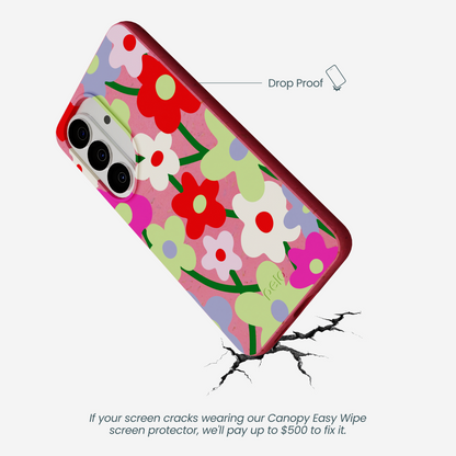 Bubblegum Pink Poppy Flora Samsung Galaxy S26 Case