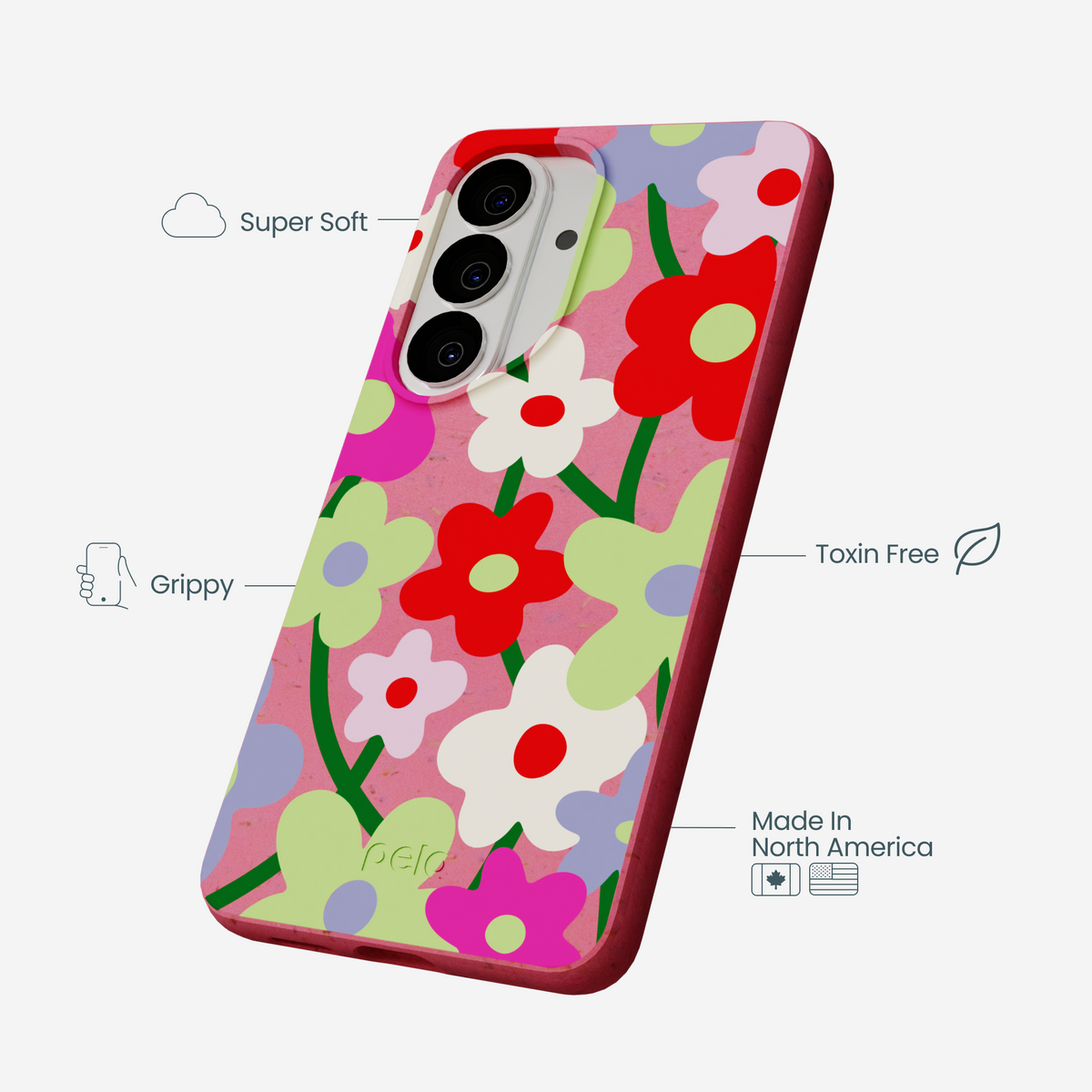 Bubblegum Pink Poppy Flora Samsung Galaxy S26 Case