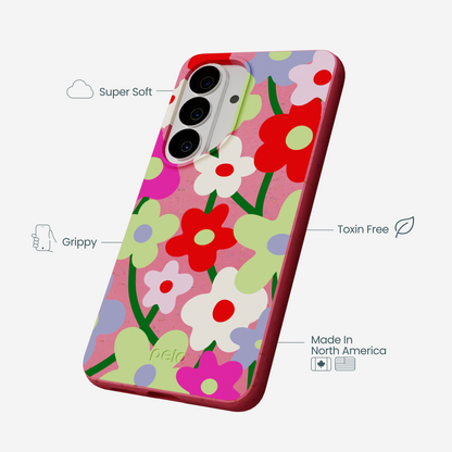 Bubblegum Pink Poppy Flora Samsung Galaxy S26 Case