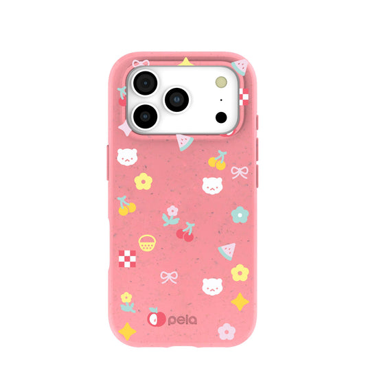 Bubblegum Pink Pretty Picnic iPhone 17 Pro Case