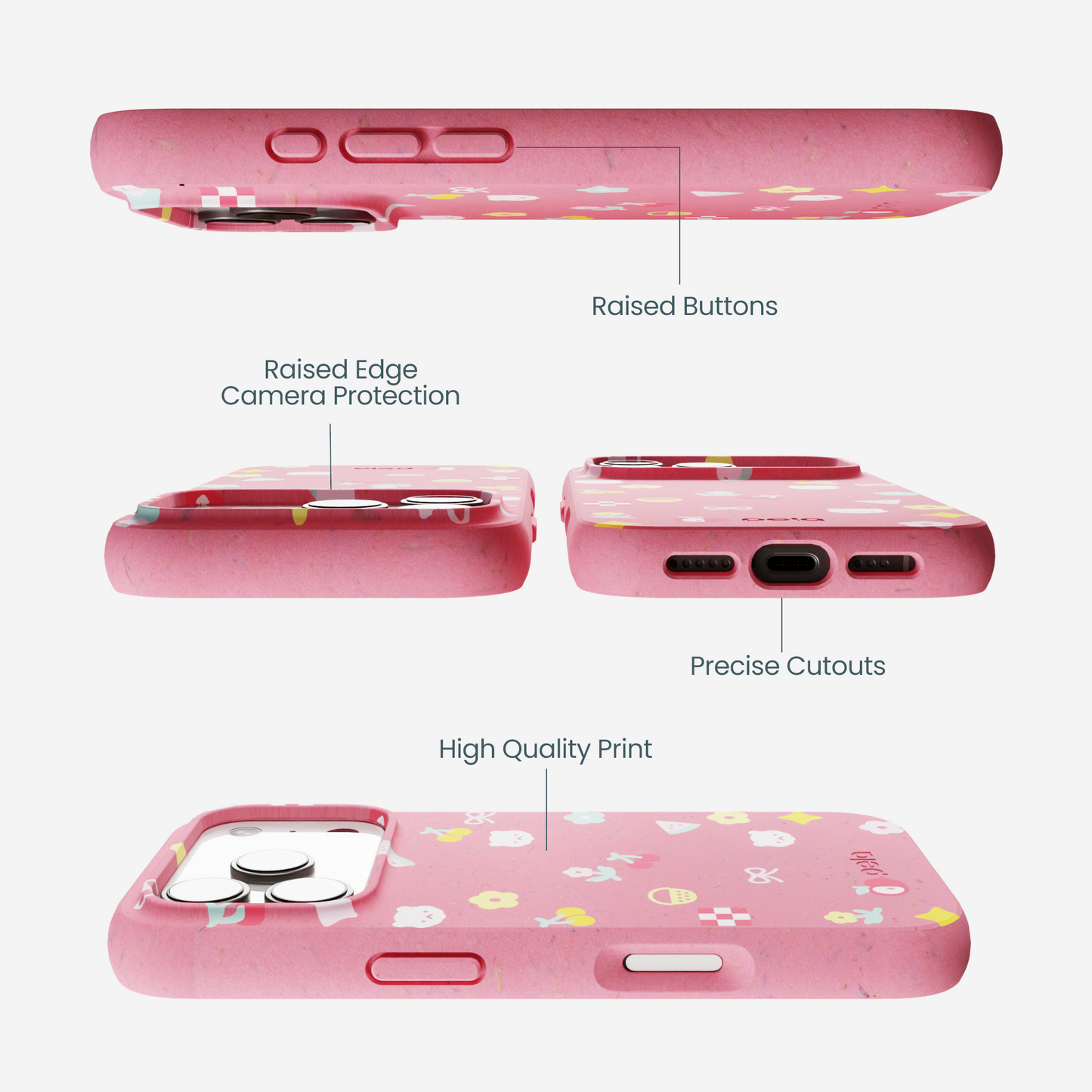 Bubblegum Pink Pretty Picnic iPhone 17 Pro Case