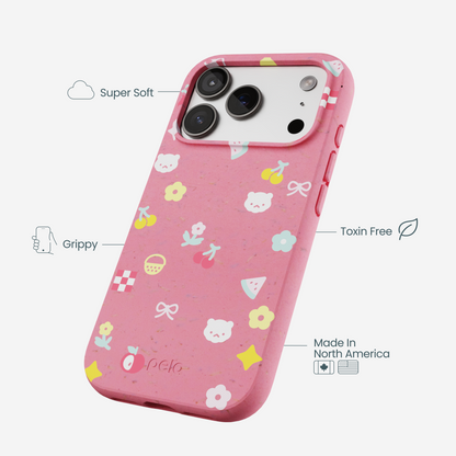 Bubblegum Pink Pretty Picnic iPhone 17 Pro Case