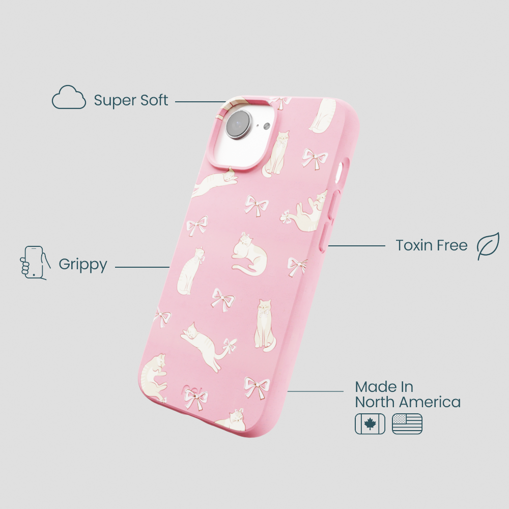 Bubblegum Pink Purrfection iPhone 16e/17e Case