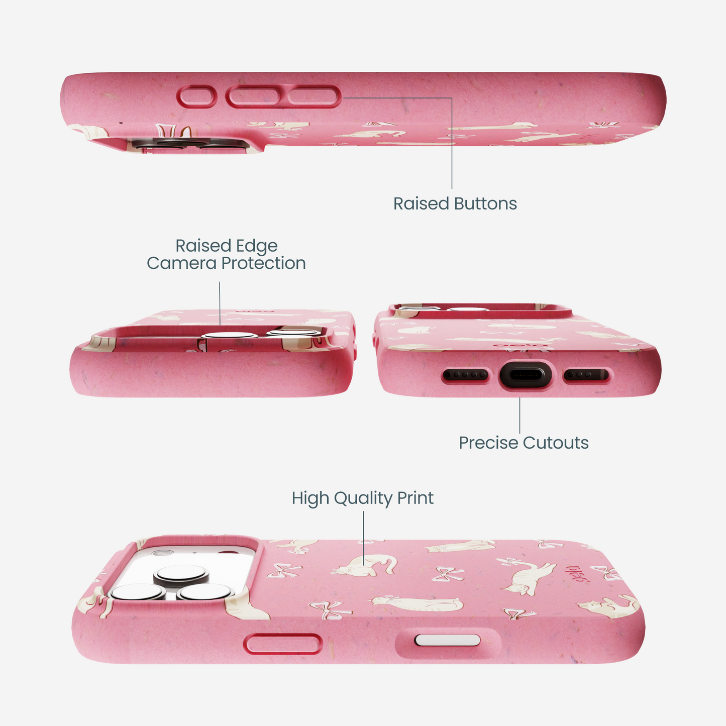 Bubblegum Pink Purrfection iPhone 17 Pro Case