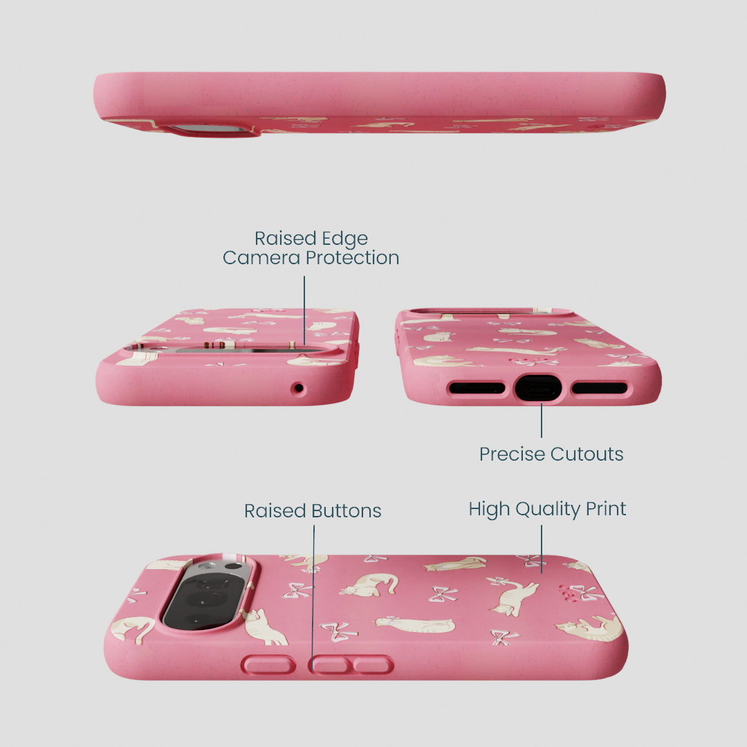 Bubblegum Pink Purrfection Google Pixel 10/10 Pro Case
