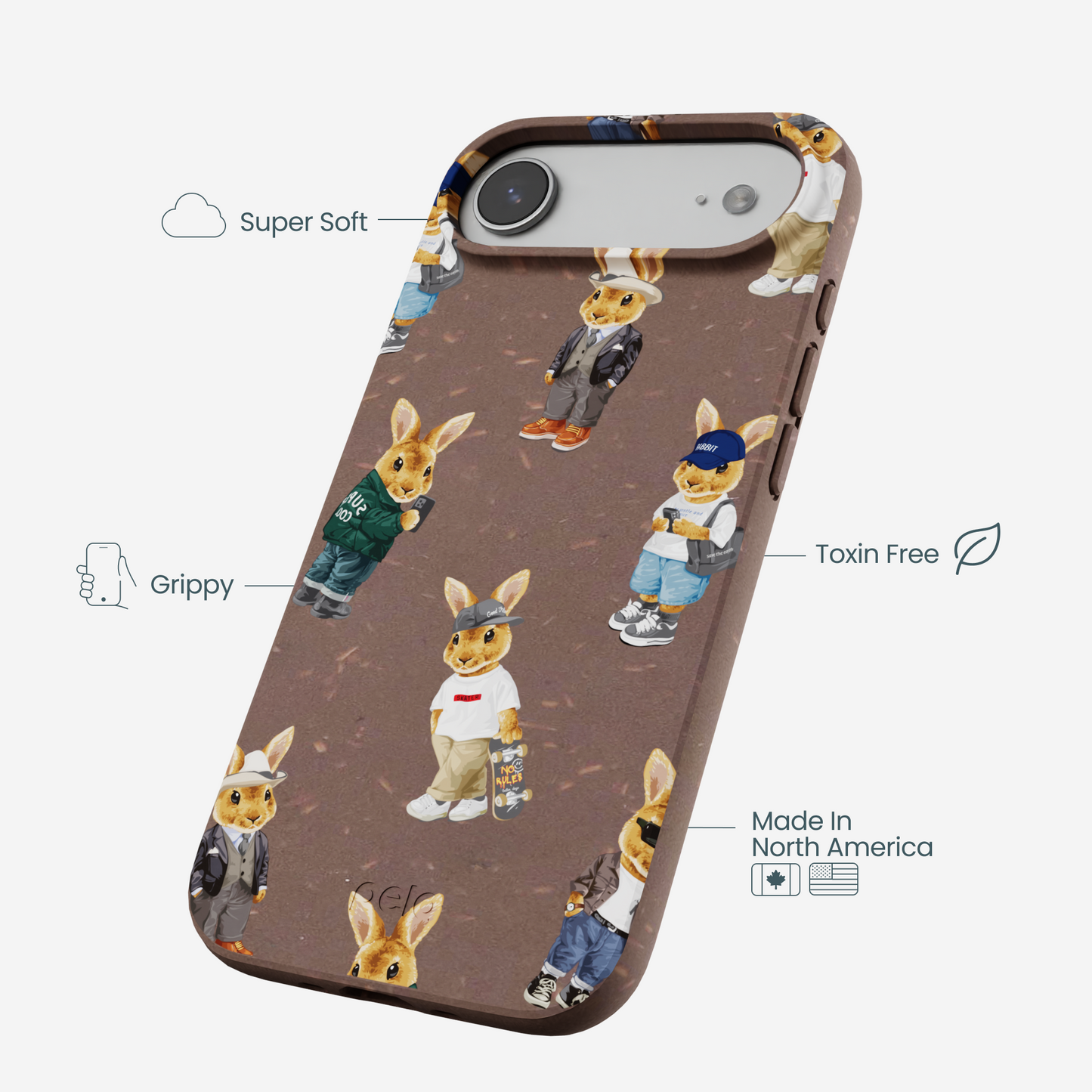 Chocolate Brown Rabbit Friends iPhone Air Case