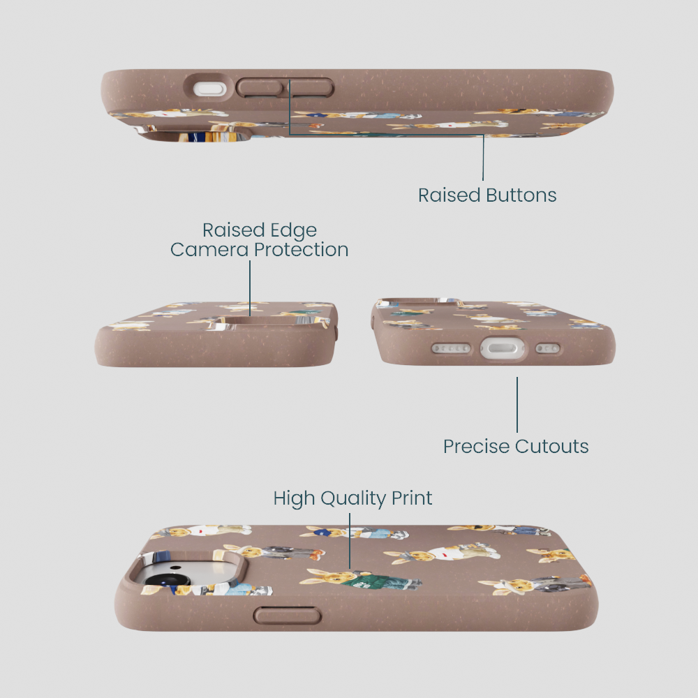 Chocolate Brown Rabbit Friends iPhone 16e/17e Case