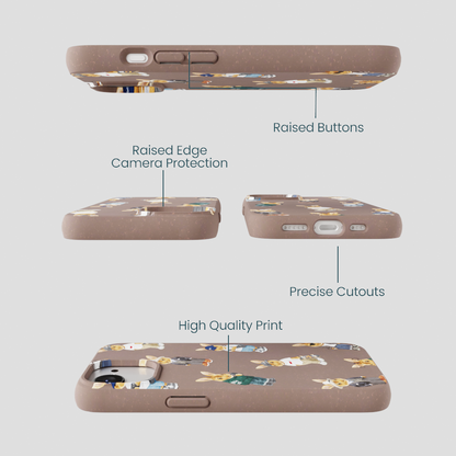 Chocolate Brown Rabbit Friends iPhone 16e/17e Case