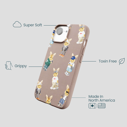Chocolate Brown Rabbit Friends iPhone 16e/17e Case