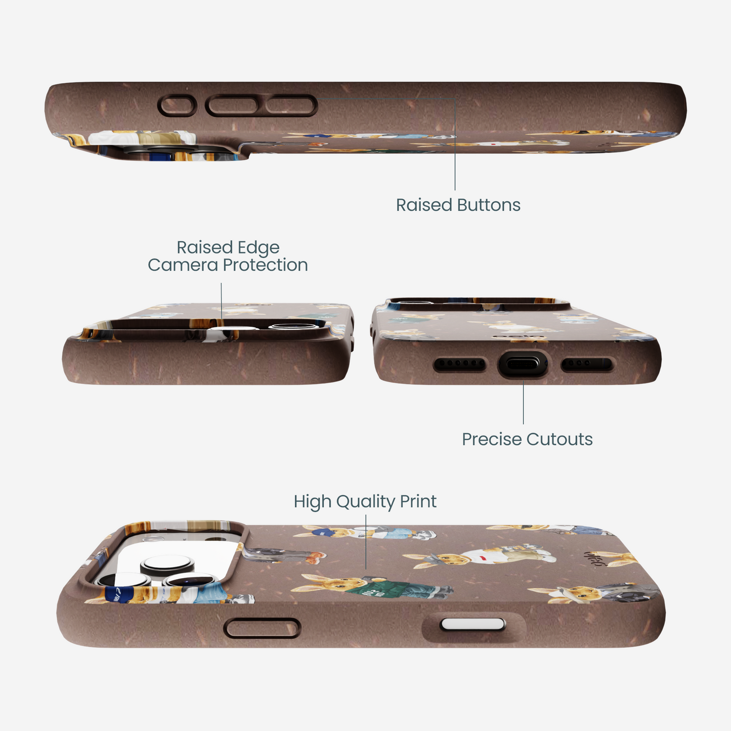 Chocolate Brown Rabbit Friends iPhone 17 Pro Max Case