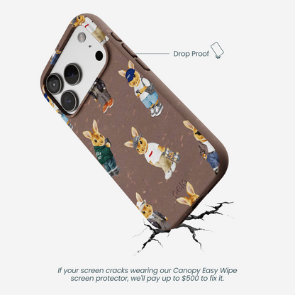 Chocolate Brown Rabbit Friends iPhone 17 Pro Case