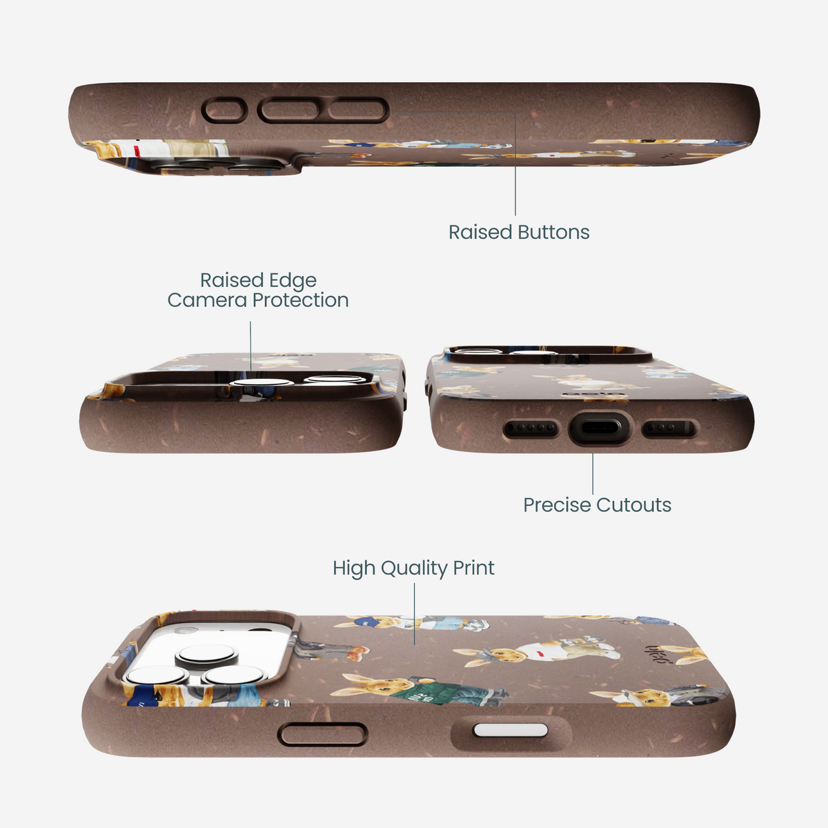 Chocolate Brown Rabbit Friends iPhone 17 Pro Case