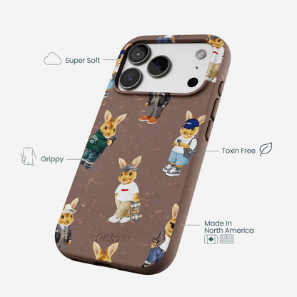 Chocolate Brown Rabbit Friends iPhone 17 Pro Case