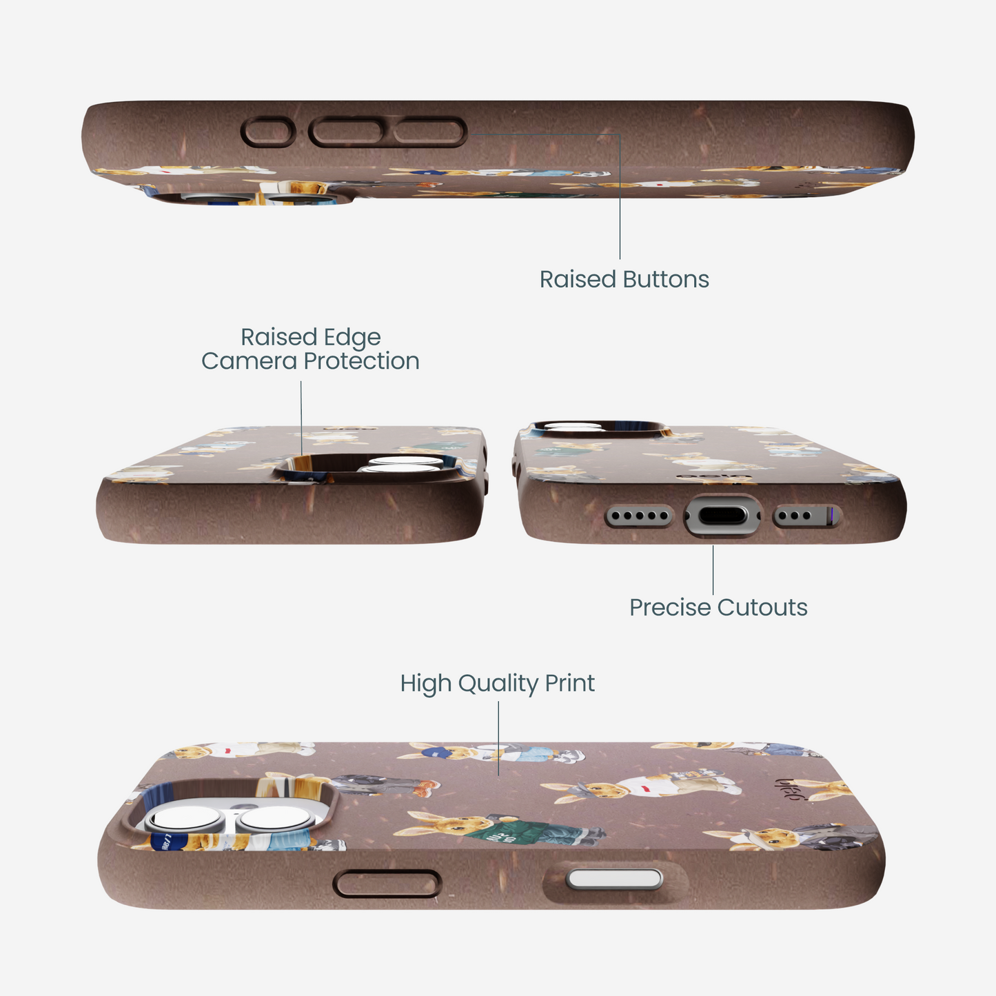 Chocolate Brown Rabbit Friends iPhone 17 Case