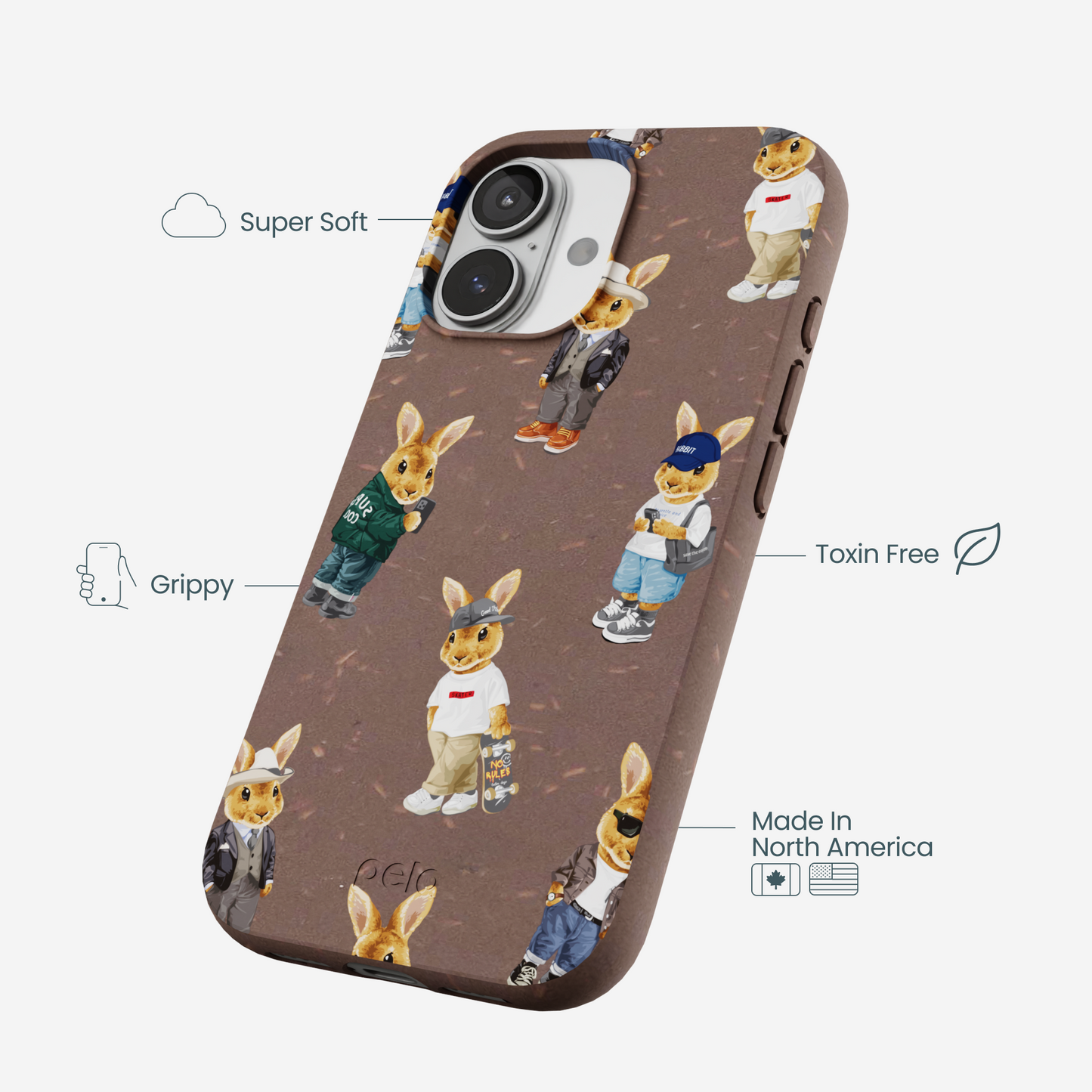 Chocolate Brown Rabbit Friends iPhone 17 Case
