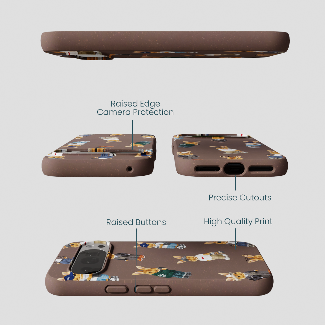 Chocolate Brown Rabbit Friends Google Pixel 10/10 Pro Case