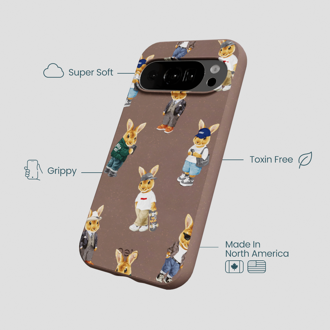 Chocolate Brown Rabbit Friends Google Pixel 10/10 Pro Case