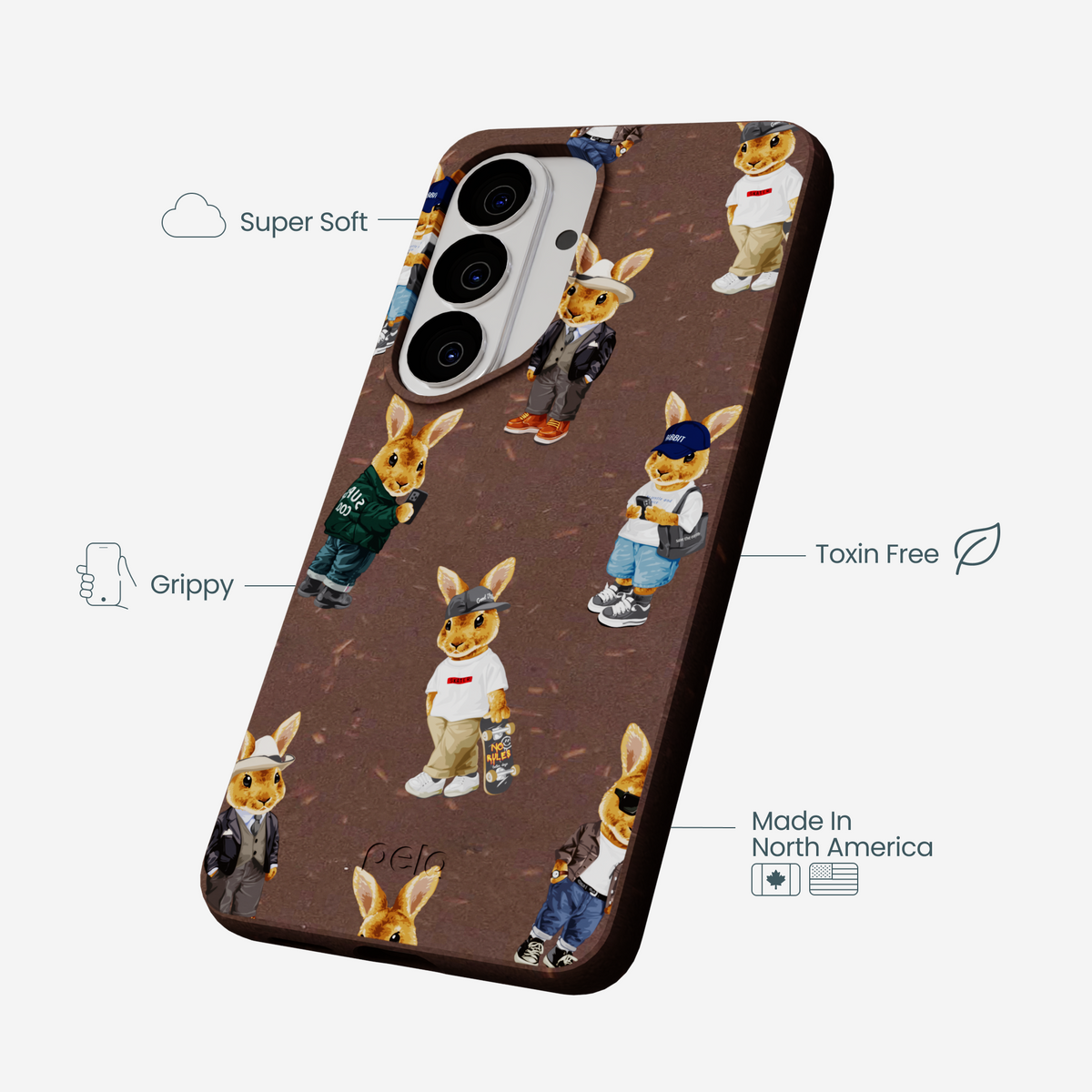 Chocolate Brown Rabbit Friends Samsung Galaxy S26 Case