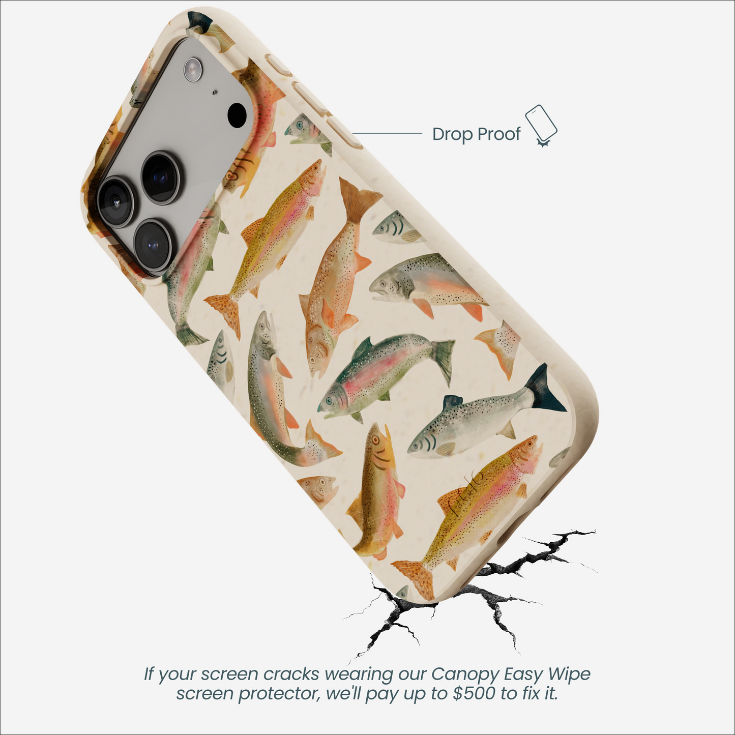 Seashell Rainbow Trout iPhone 17 Pro Max Case