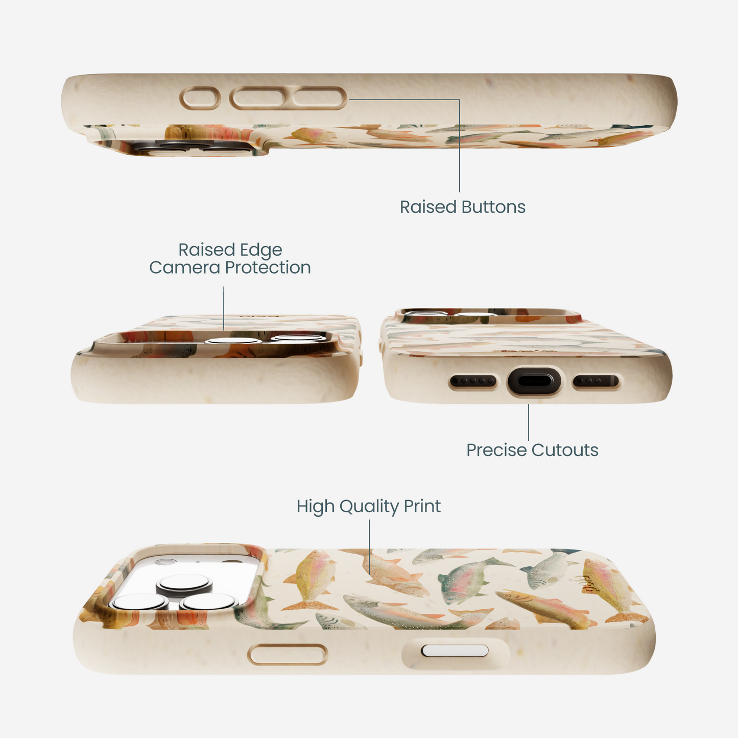 Seashell Rainbow Trout iPhone 17 Pro Case