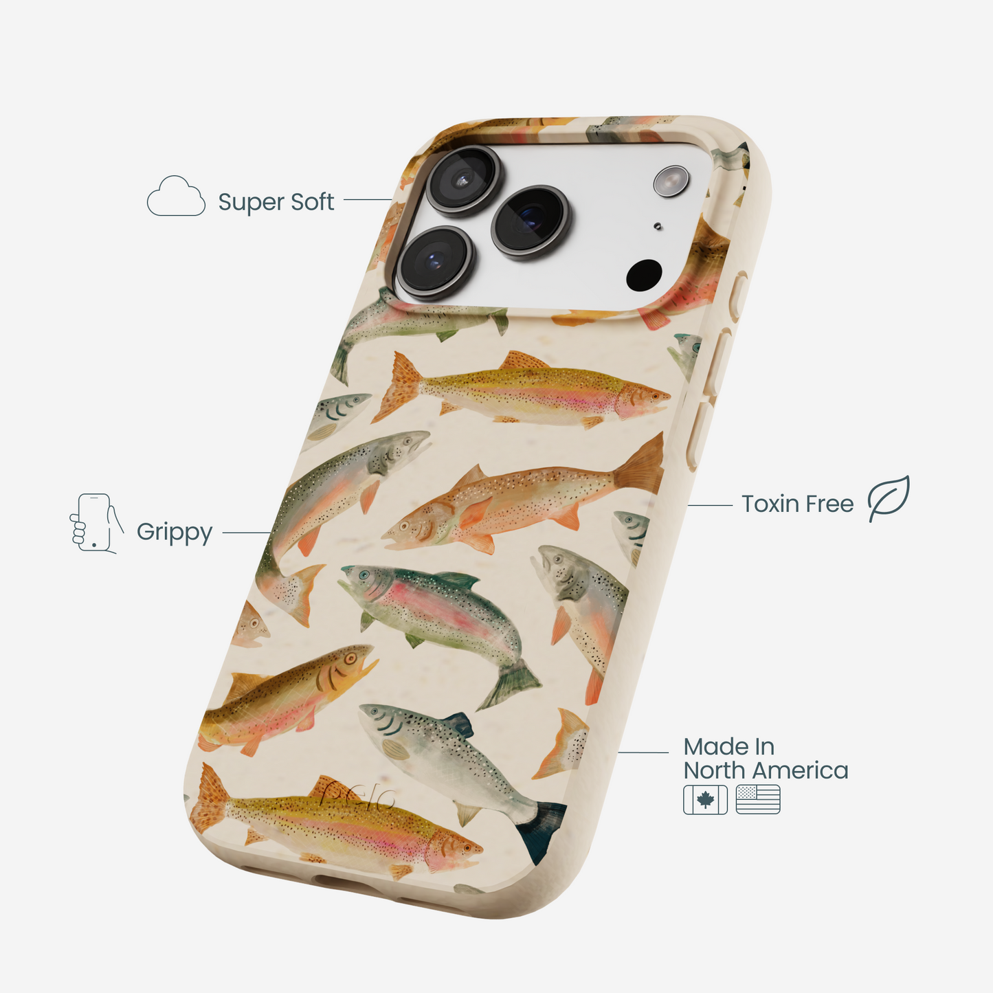 Seashell Rainbow Trout iPhone 17 Pro Case