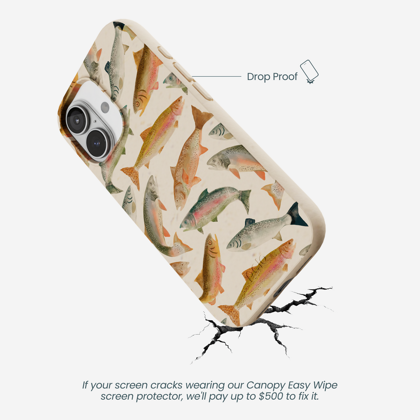 Seashell Rainbow Trout iPhone 17 Case