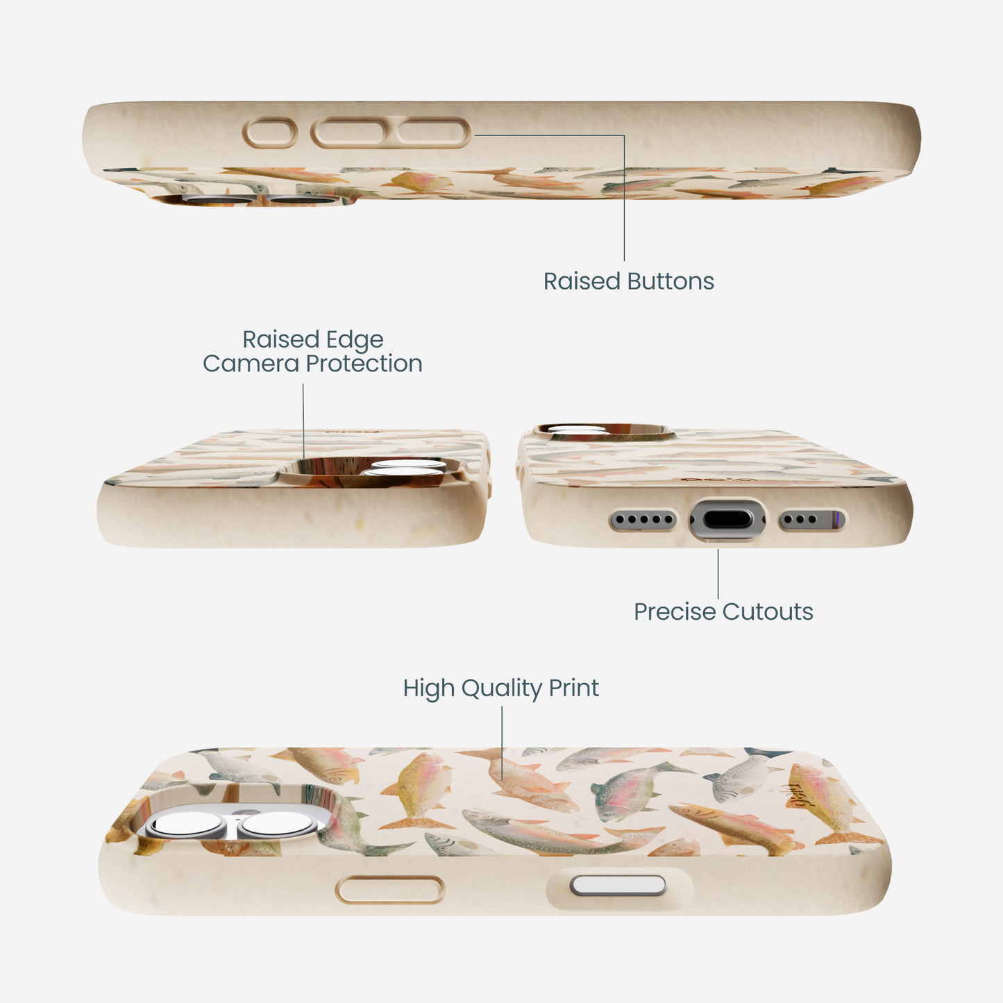 Seashell Rainbow Trout iPhone 17 Case