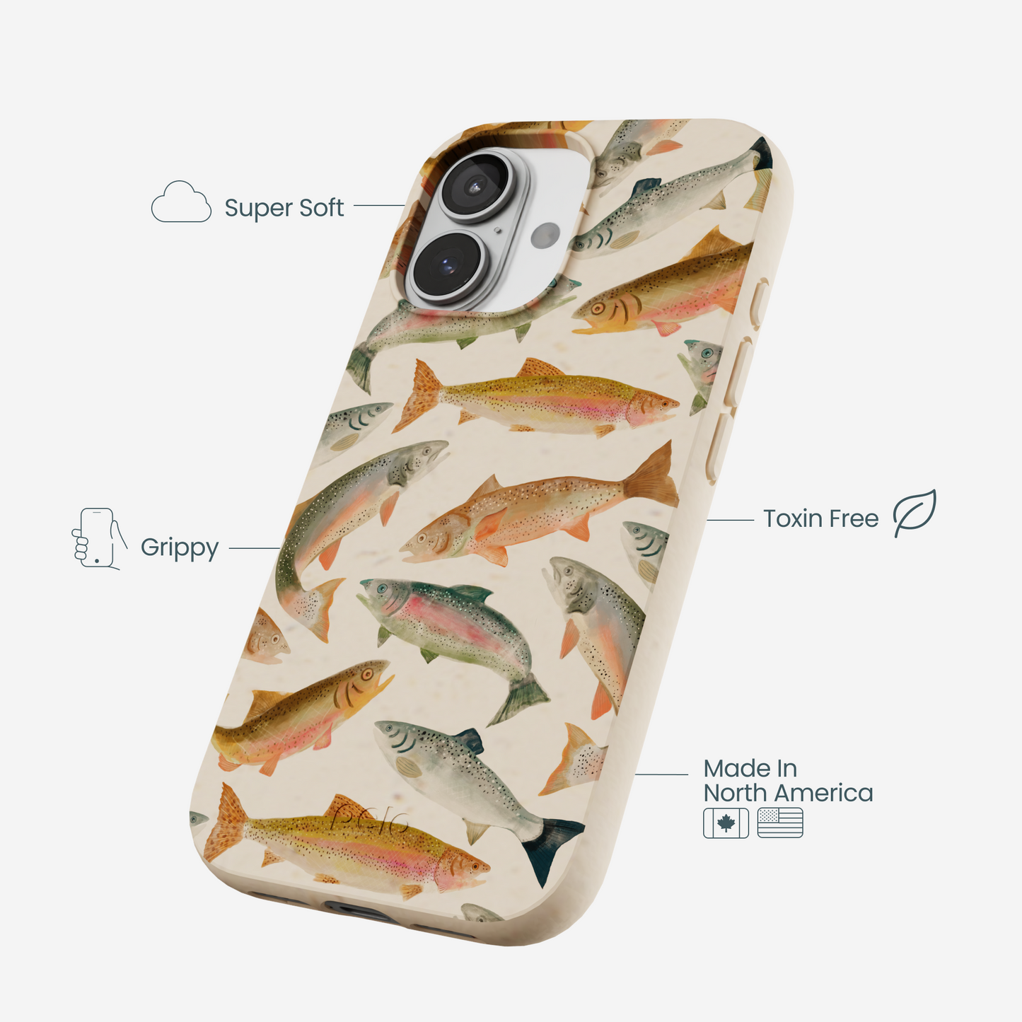 Seashell Rainbow Trout iPhone 17 Case