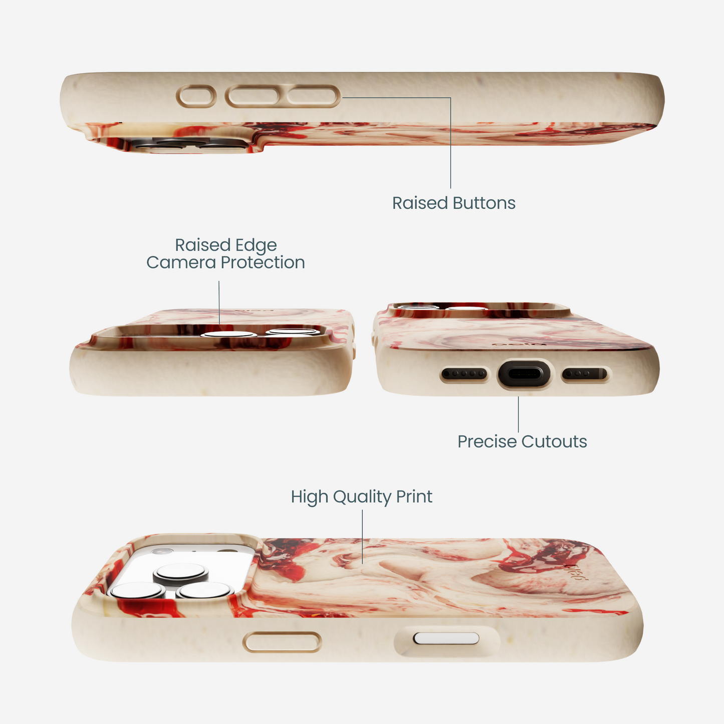 Seashell Raspberry Ripple iPhone 17 Pro Case
