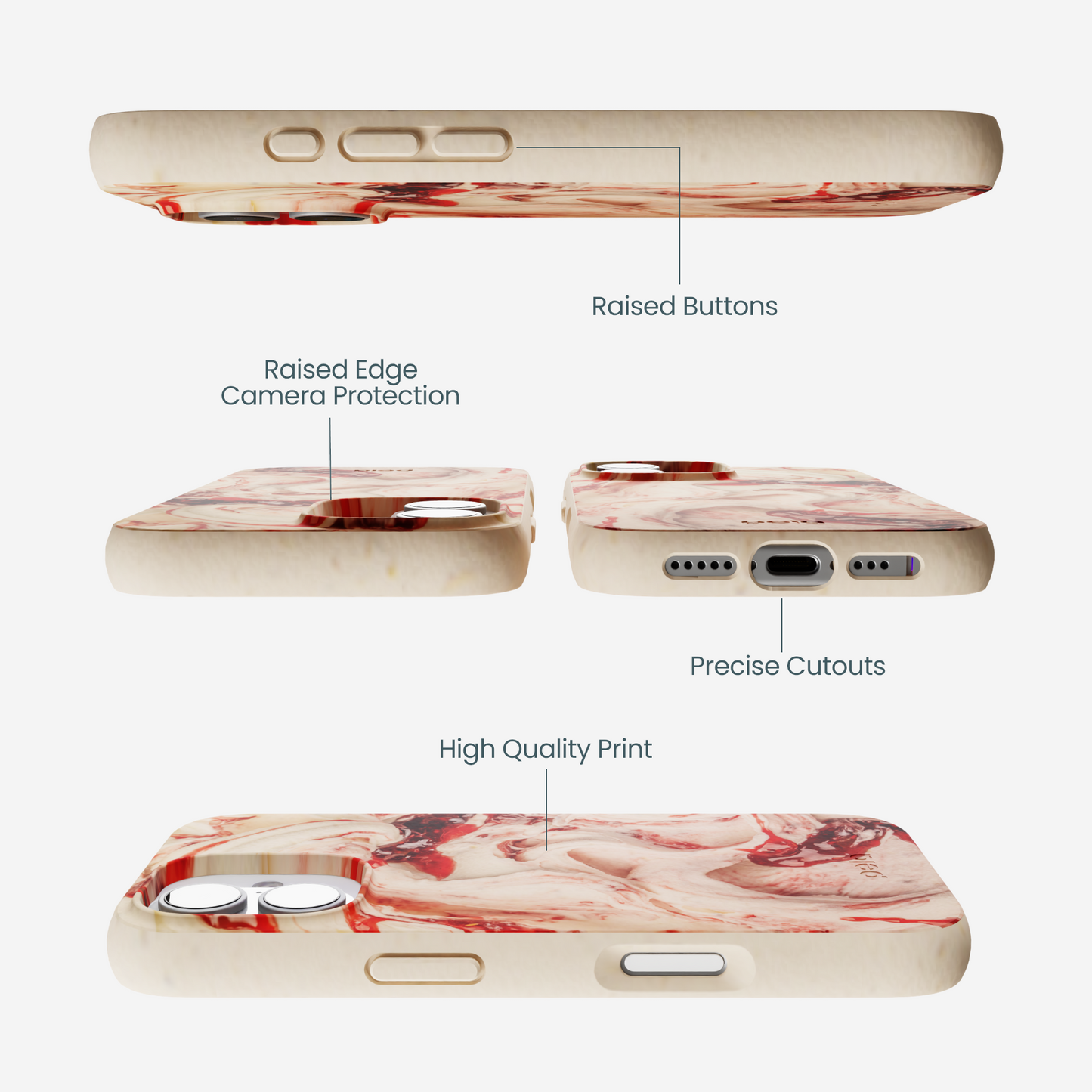 Seashell Raspberry Ripple iPhone 17 Case