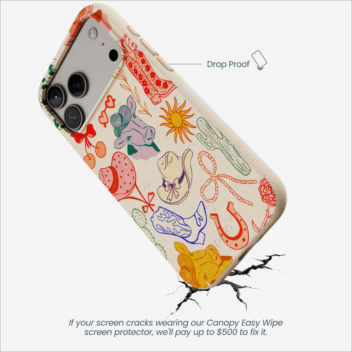 Seashell Retro Rodeo iPhone 17 Pro Max Case
