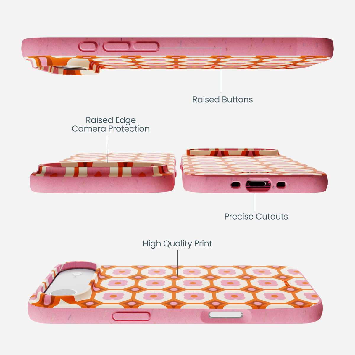 Bubblegum Pink Retro Tiles iPhone Air Case