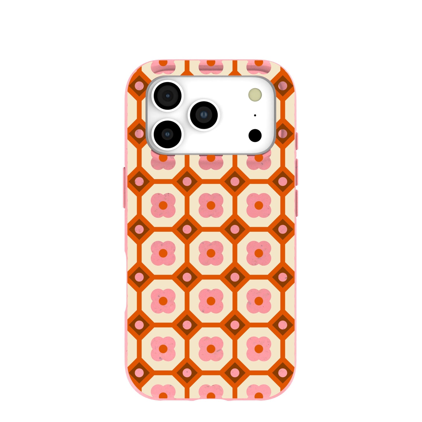 Bubblegum Pink Retro Tiles iPhone 17 Pro Case