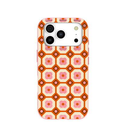 Bubblegum Pink Retro Tiles iPhone 17 Pro Case