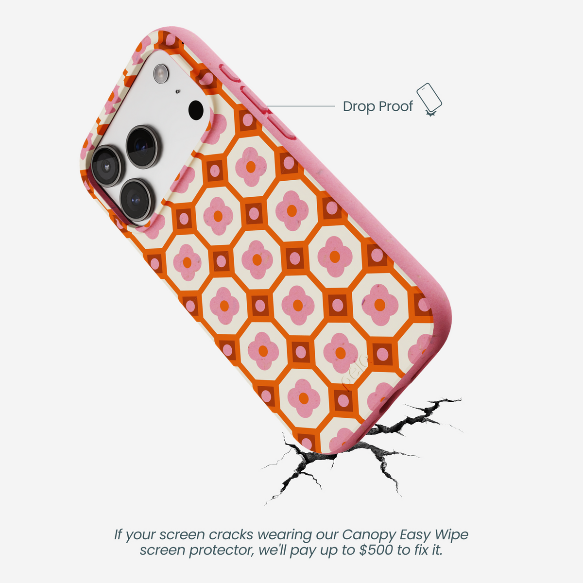 Bubblegum Pink Retro Tiles iPhone 17 Pro Case