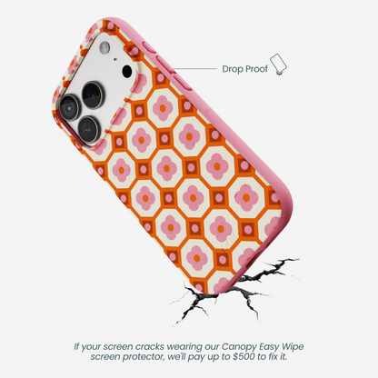 Bubblegum Pink Retro Tiles iPhone 17 Pro Case
