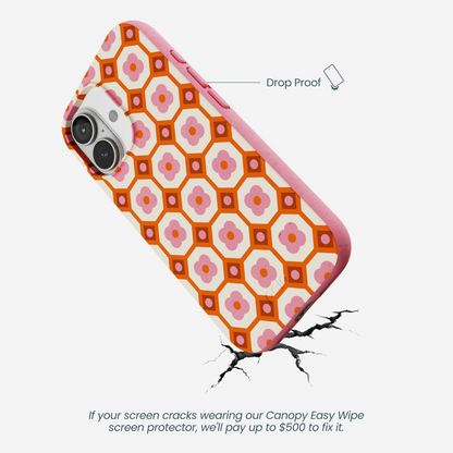 Bubblegum Pink Retro Tiles iPhone 17 Case