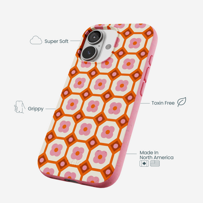 Bubblegum Pink Retro Tiles iPhone 17 Case