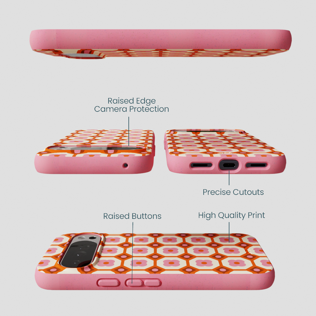 Bubblegum Pink Retro Tiles Google Pixel 10 Pro XL Case