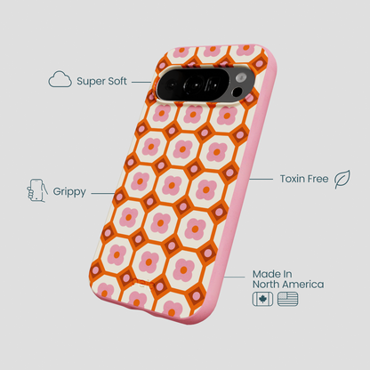 Bubblegum Pink Retro Tiles Google Pixel 10/10 Pro Case