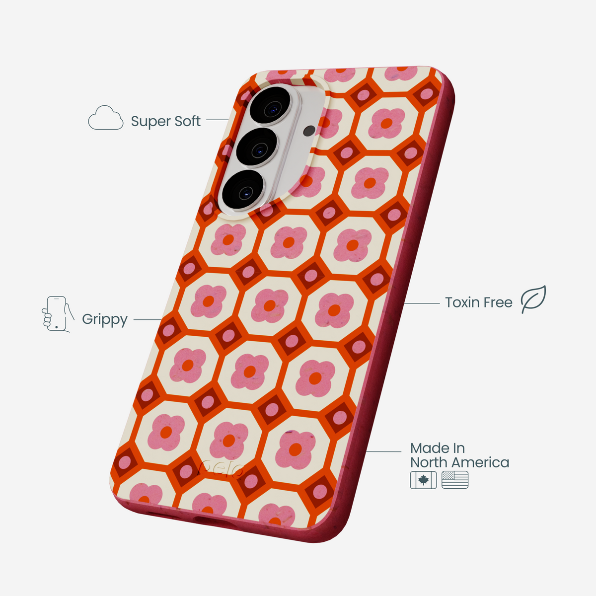 Bubblegum Pink Retro Tiles Samsung Galaxy S26 Case