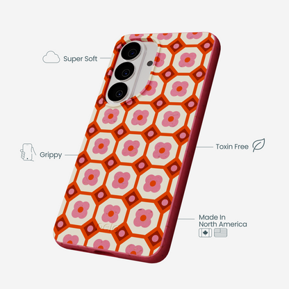 Bubblegum Pink Retro Tiles Samsung Galaxy S26 Case