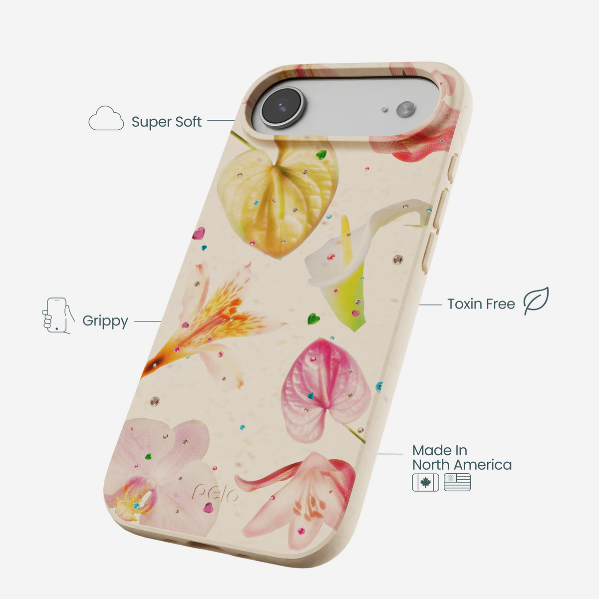 Seashell Rhinestone Bouquet iPhone Air Case