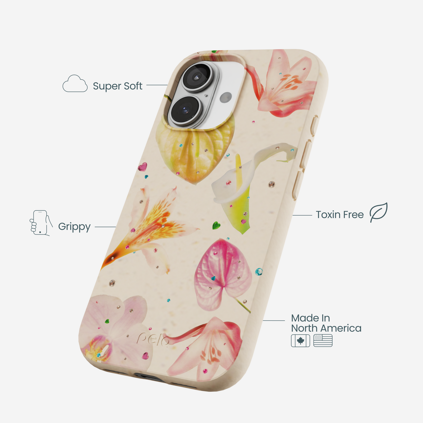 Seashell Rhinestone Bouquet iPhone 17 Case