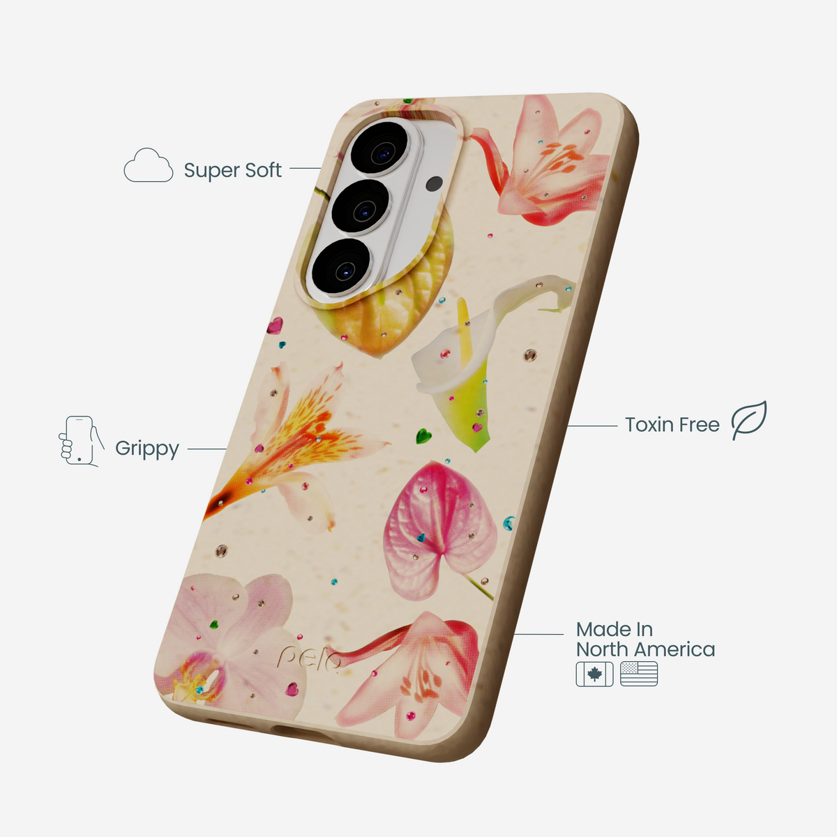 Seashell Rhinestone Bouquet Samsung Galaxy S26 Case