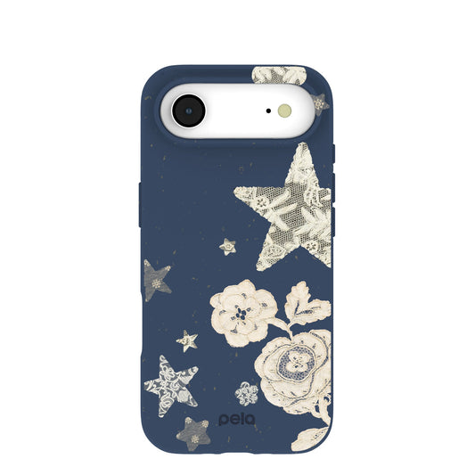 Navy Blue Romantic Lace iPhone Air Case