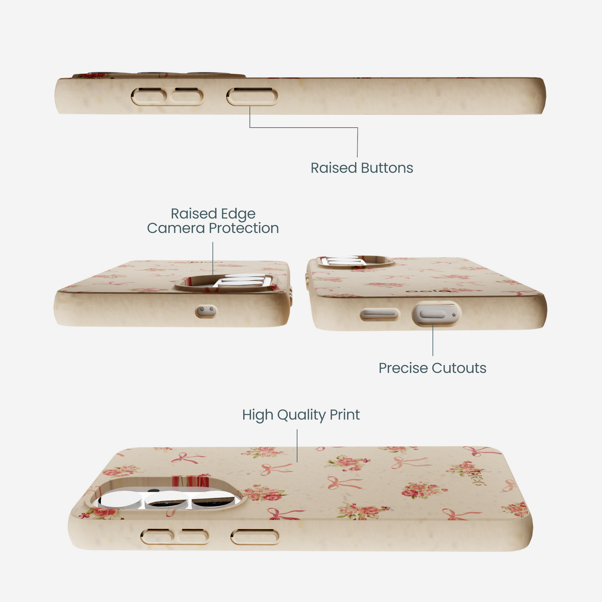 Seashell Roses and Bows Samsung Galaxy S26 Case